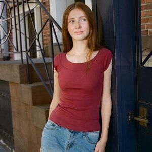 Brandy Melville Burgundy Ginny Top